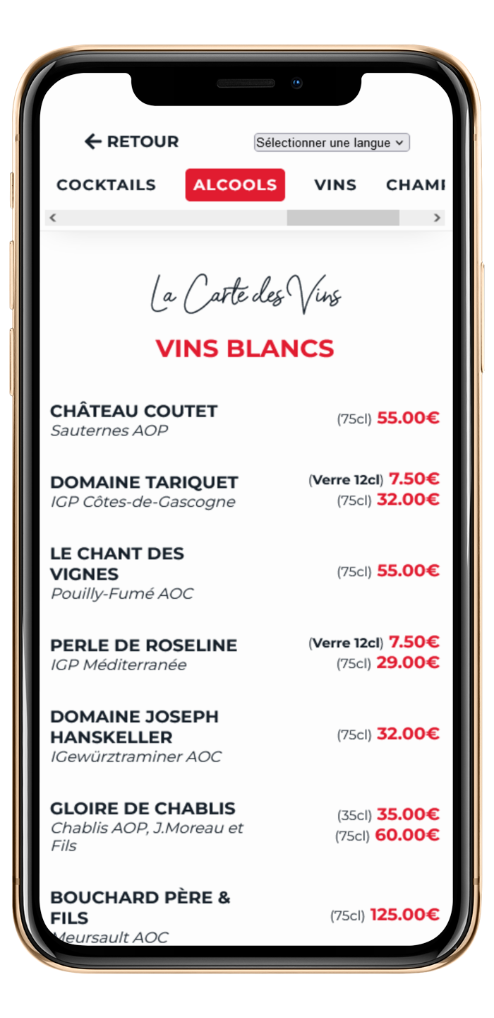 Carte complète consultée sur smartphone